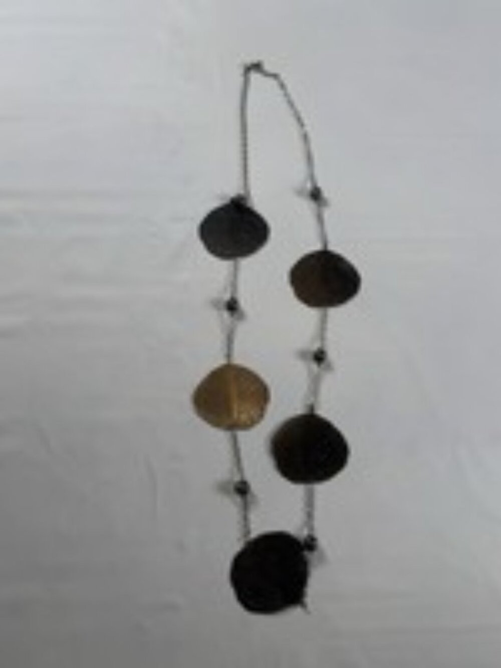 Vintage Y2K Skeleton Leaf Necklace Filigree Lace Laser Cut Gunmetal Gray 32"